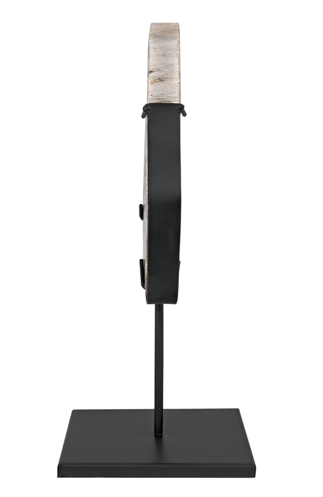 Wood Fossil with Stand, 8″ in Matte Black Base — Noir Furniture
