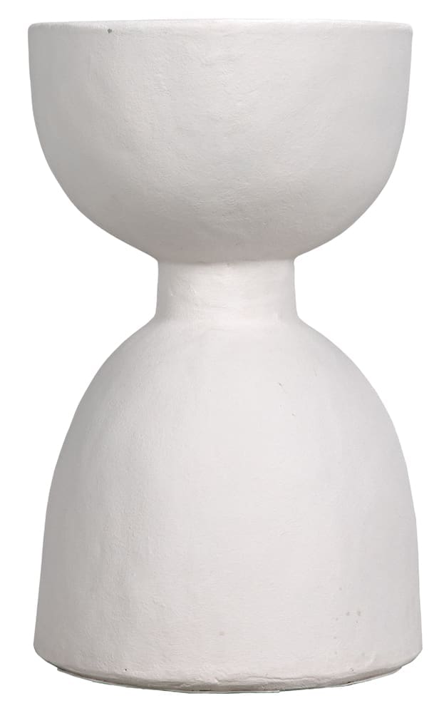 Hourglass Stool, White Fiber Cement in White — Noir Furniture