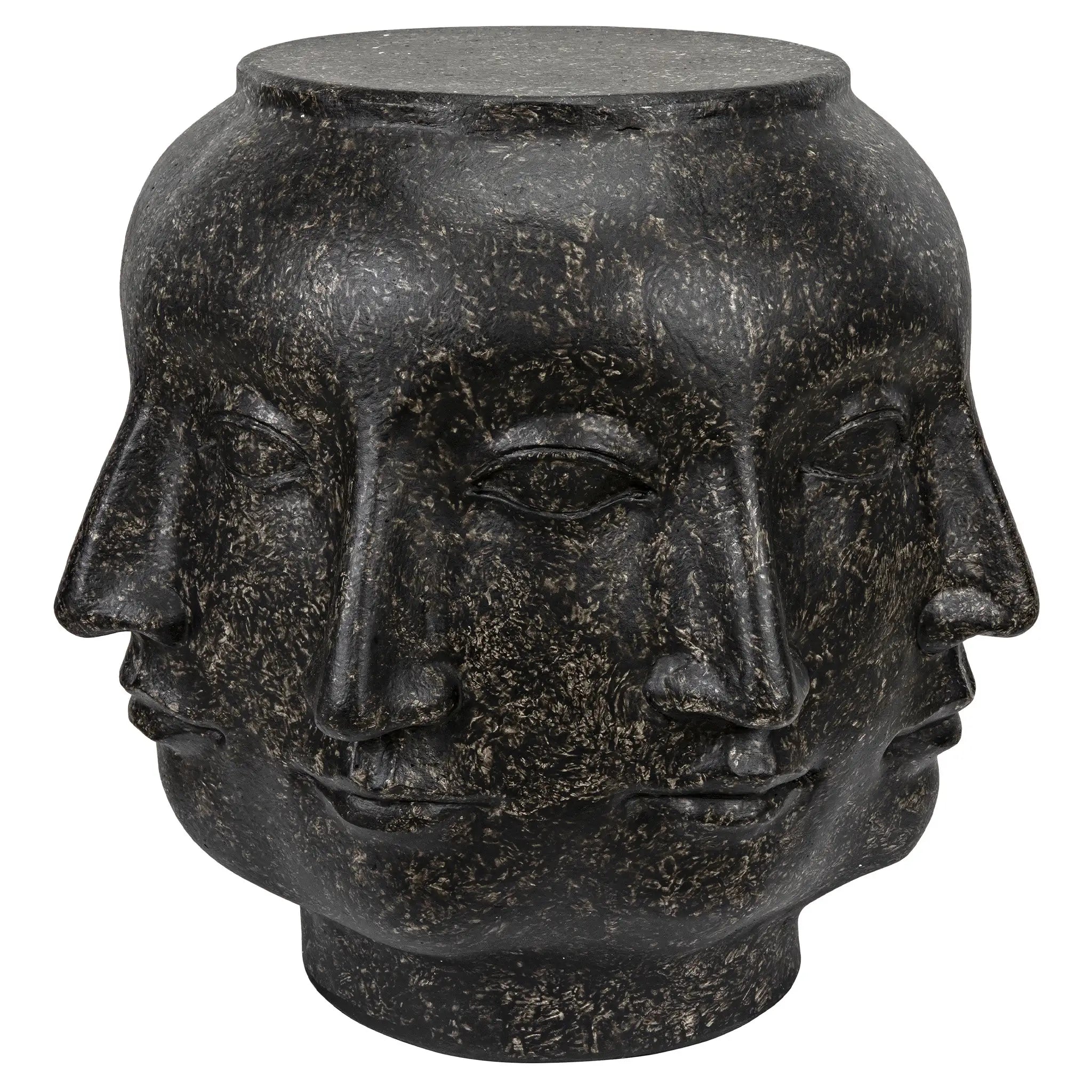 Multi-Face Stool, Black Fiber Cement in Black — Noir Furniture