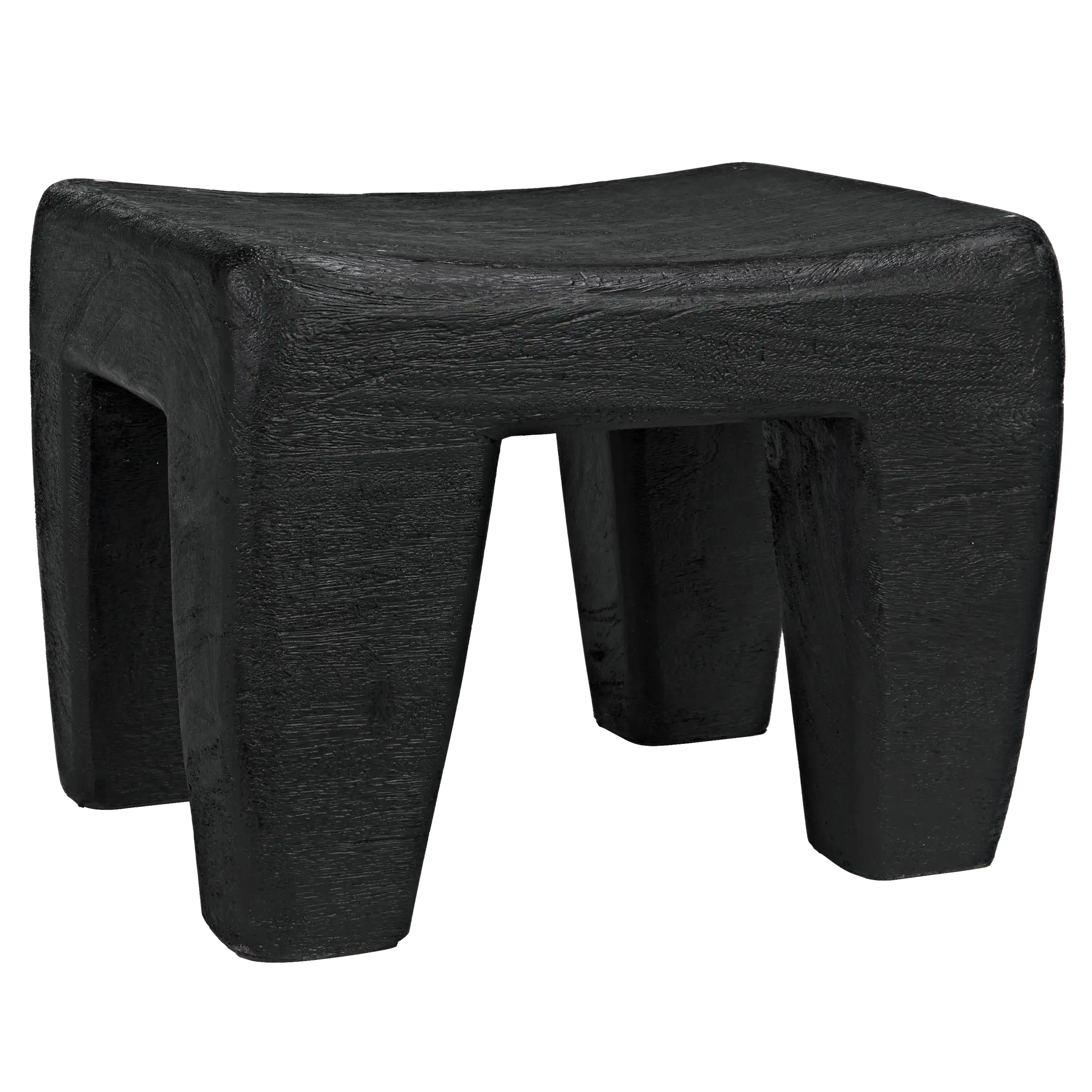 Sumo Stool, Black Burnt in Black Burnt — Noir Furniture