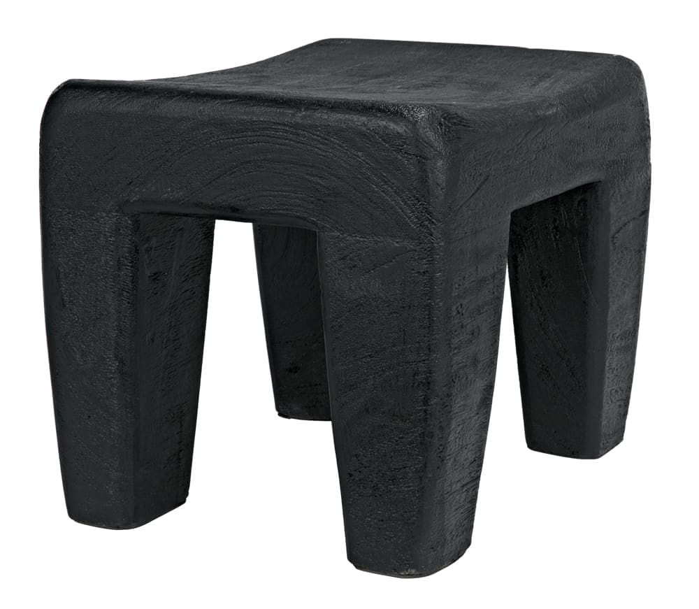 Sumo Stool, Black Burnt in Black Burnt — Noir Furniture