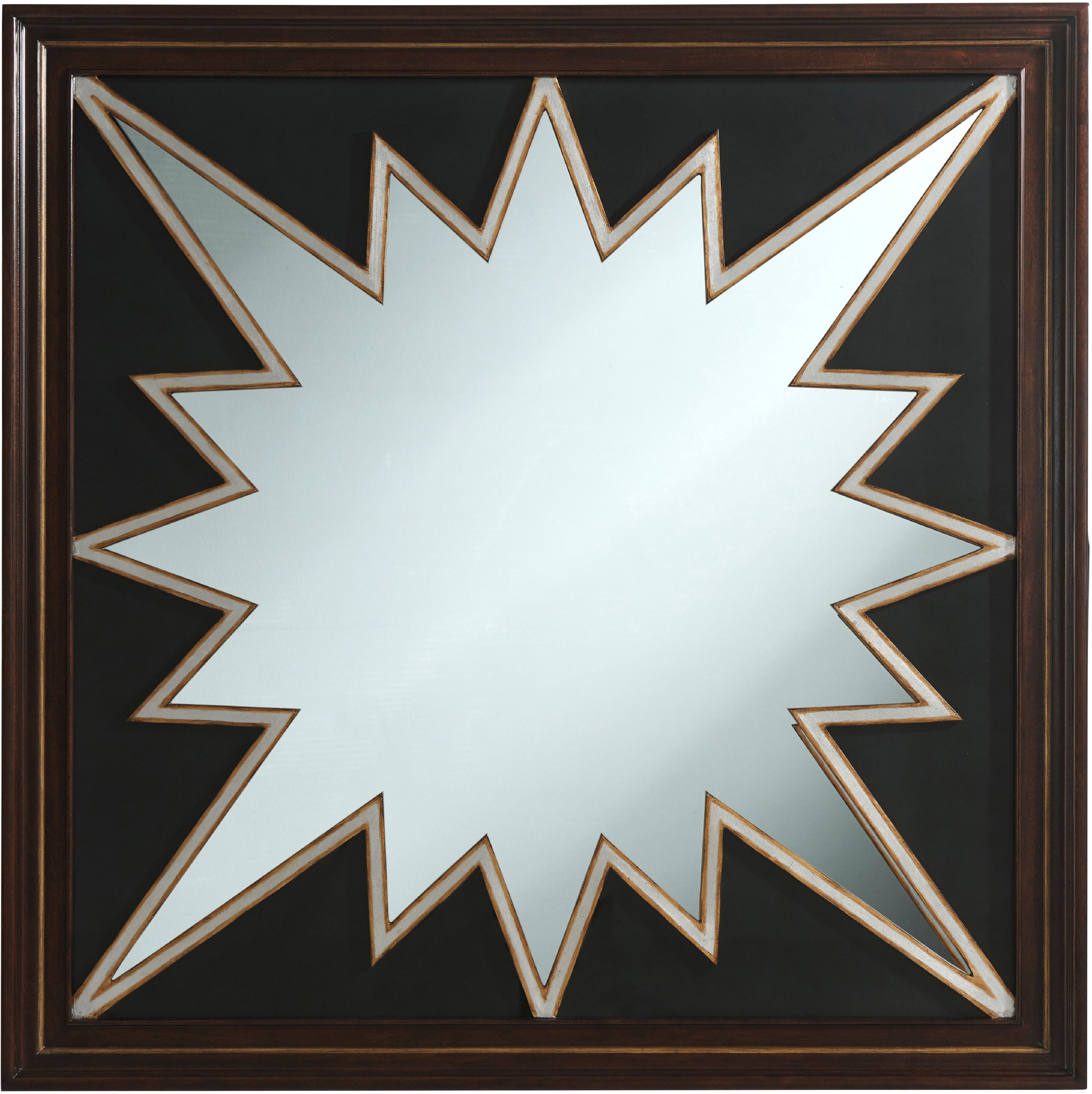 Minoo Square Mirror in Khaya, Glass - Theodore Alexander