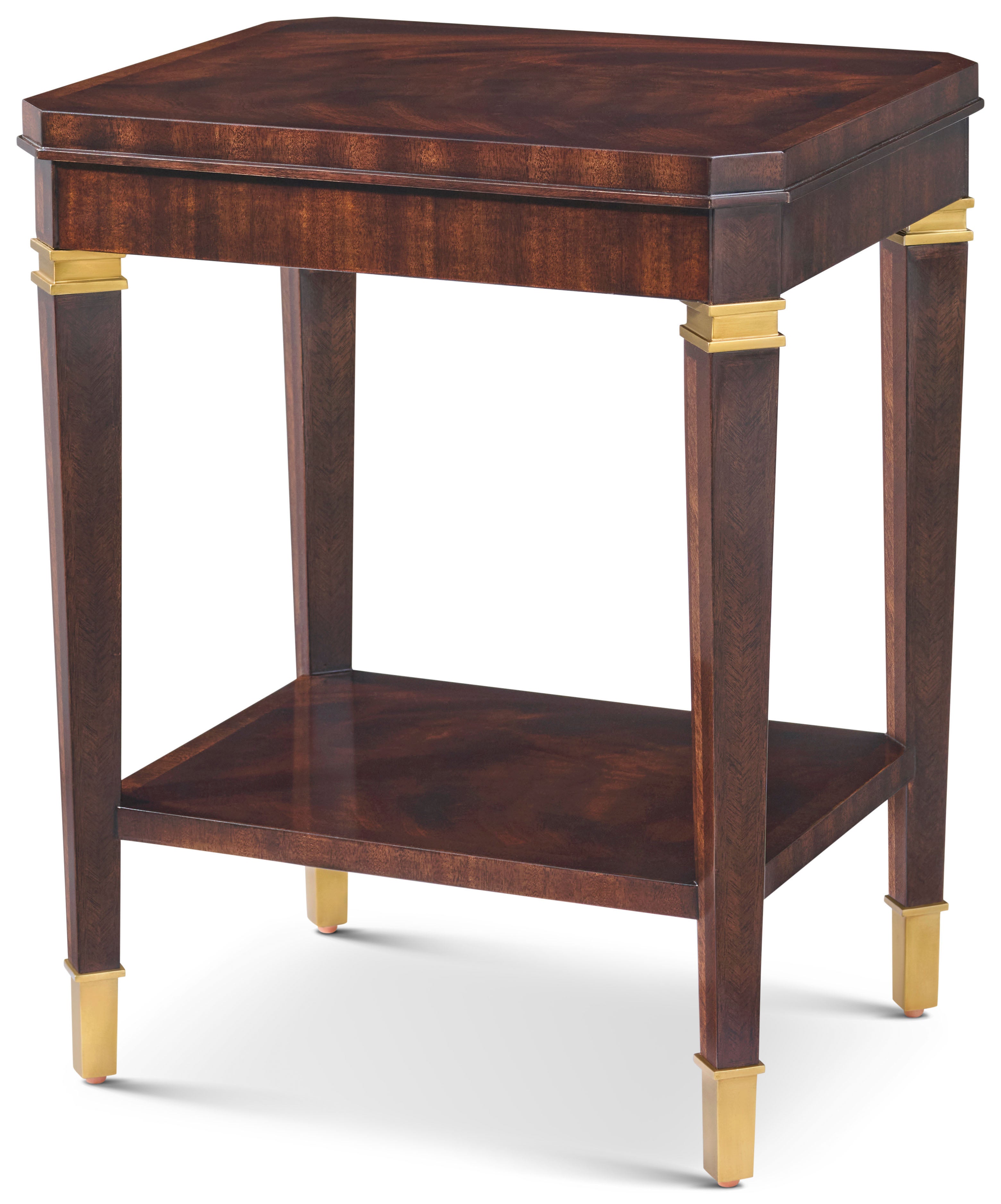 Dickinson Drink Table in Khaya Wood, Khaya Veneer, Brass - Theodore Alexander