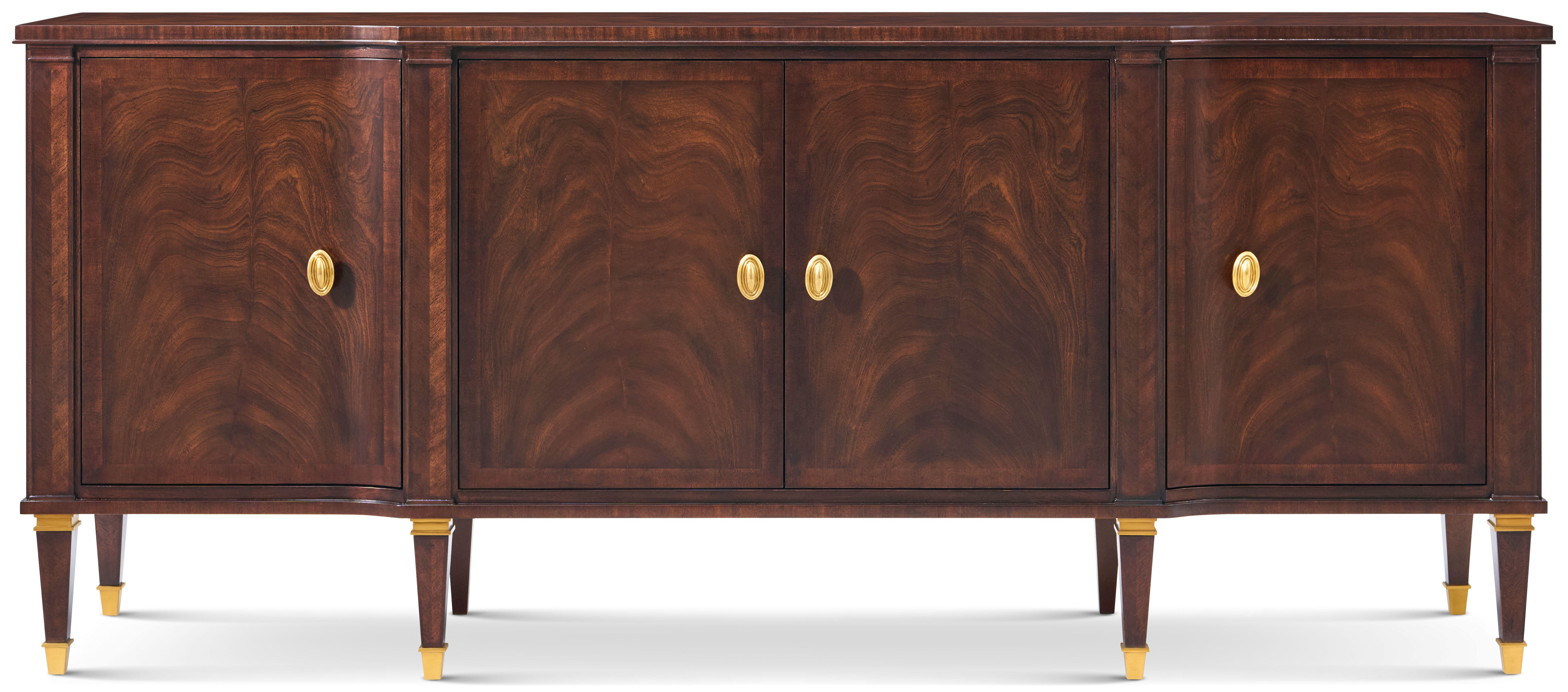 Eliot Sideboard in Khaya Wood, Khaya Veneer, Brass - Theodore Alexander