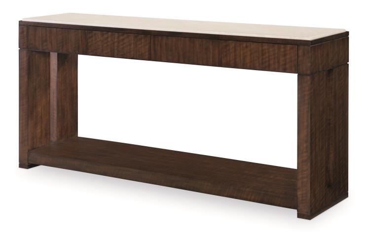 Warner Console Table With Stone Top - Brunette by Century Furniture