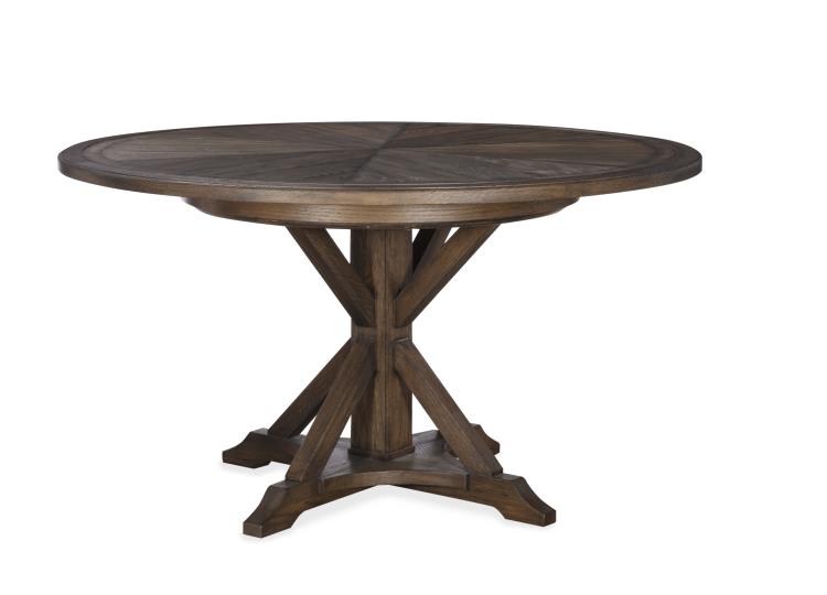 Collin 64" Round Dining Table - Brown Rustic – Dining Tables by Century Furniture | Sutter & Vale