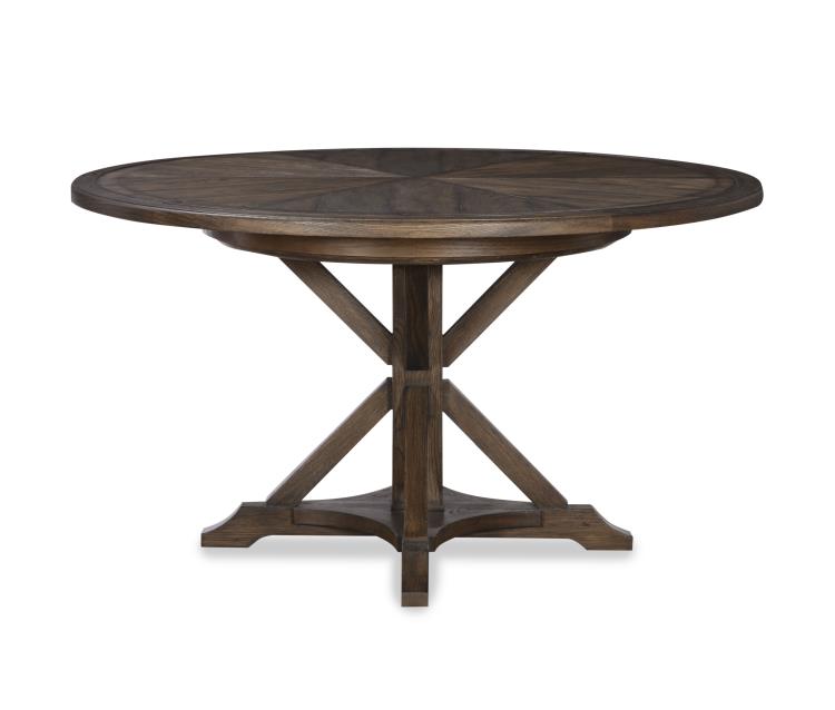Collin 54" Round Dining Table - Brown Rustic – Round Dining Tables by Century Furniture | Sutter & Vale