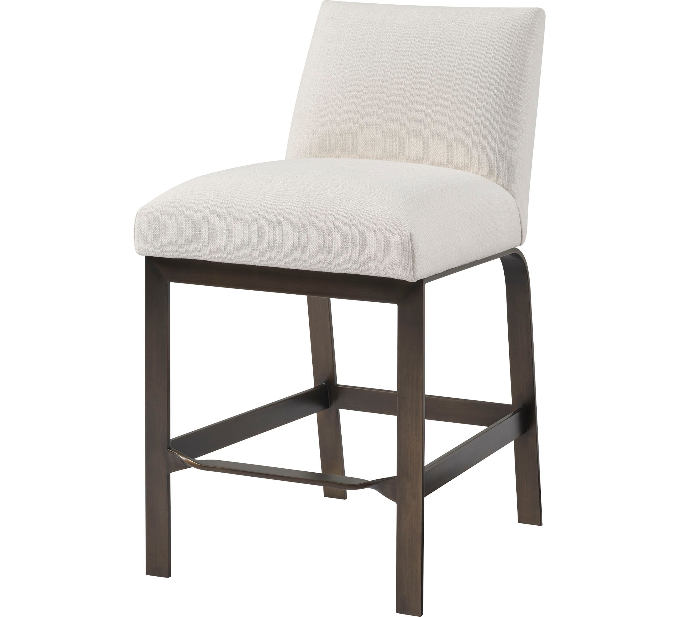 Ezra Armless Counter Stool - Black Leather