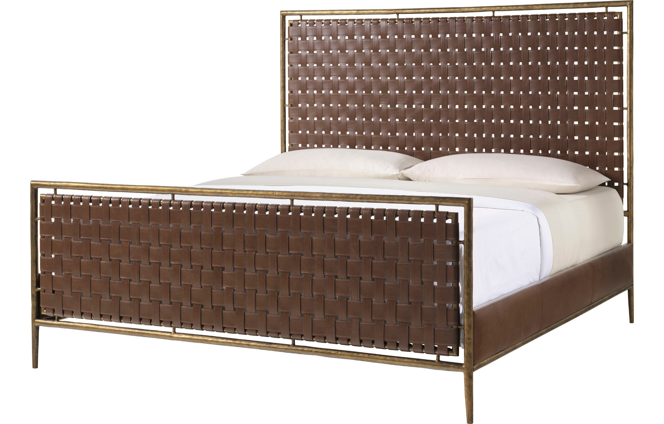 Woven Leather King Bed