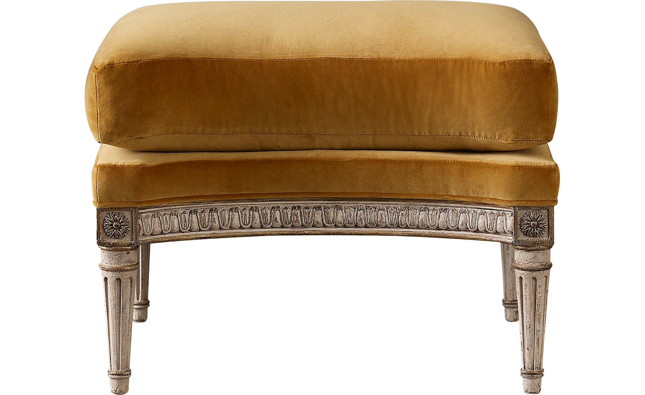 King Louis XVI Carved Ottoman