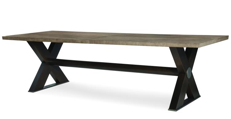 Casa Bella 'X' Base Dining Table - Timber Grey/Charbrown – Dining Tables by Century Furniture | Sutter & Vale