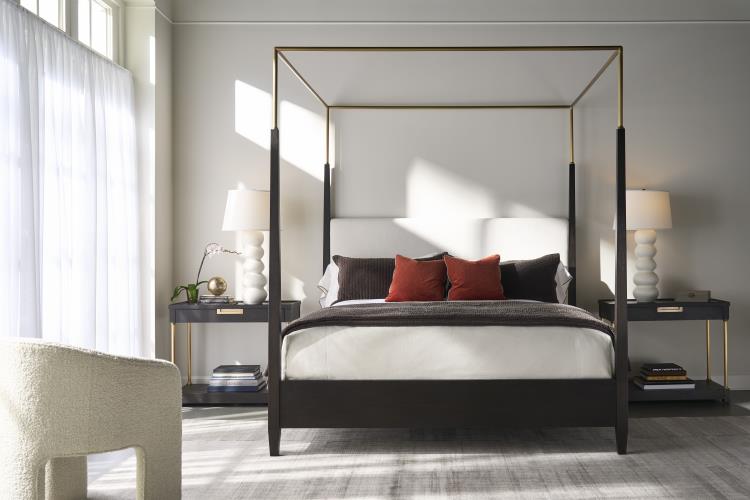Cadence Metal Canopy Poster Bed - King 6/6 - Mocha – Beds by Century Furniture | Sutter & Vale