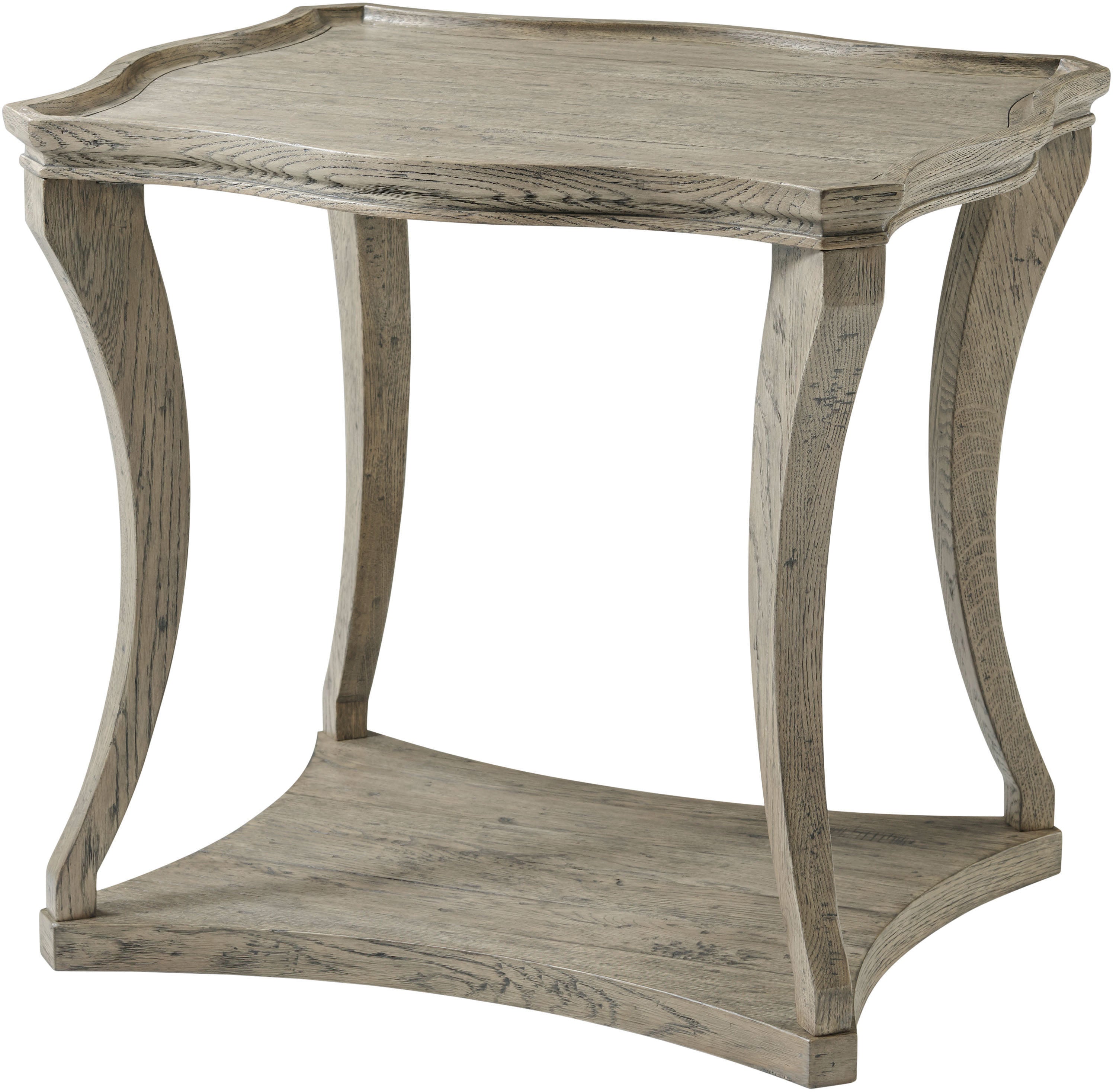 Ennis Serpentine Side Table in Oak - Theodore Alexander