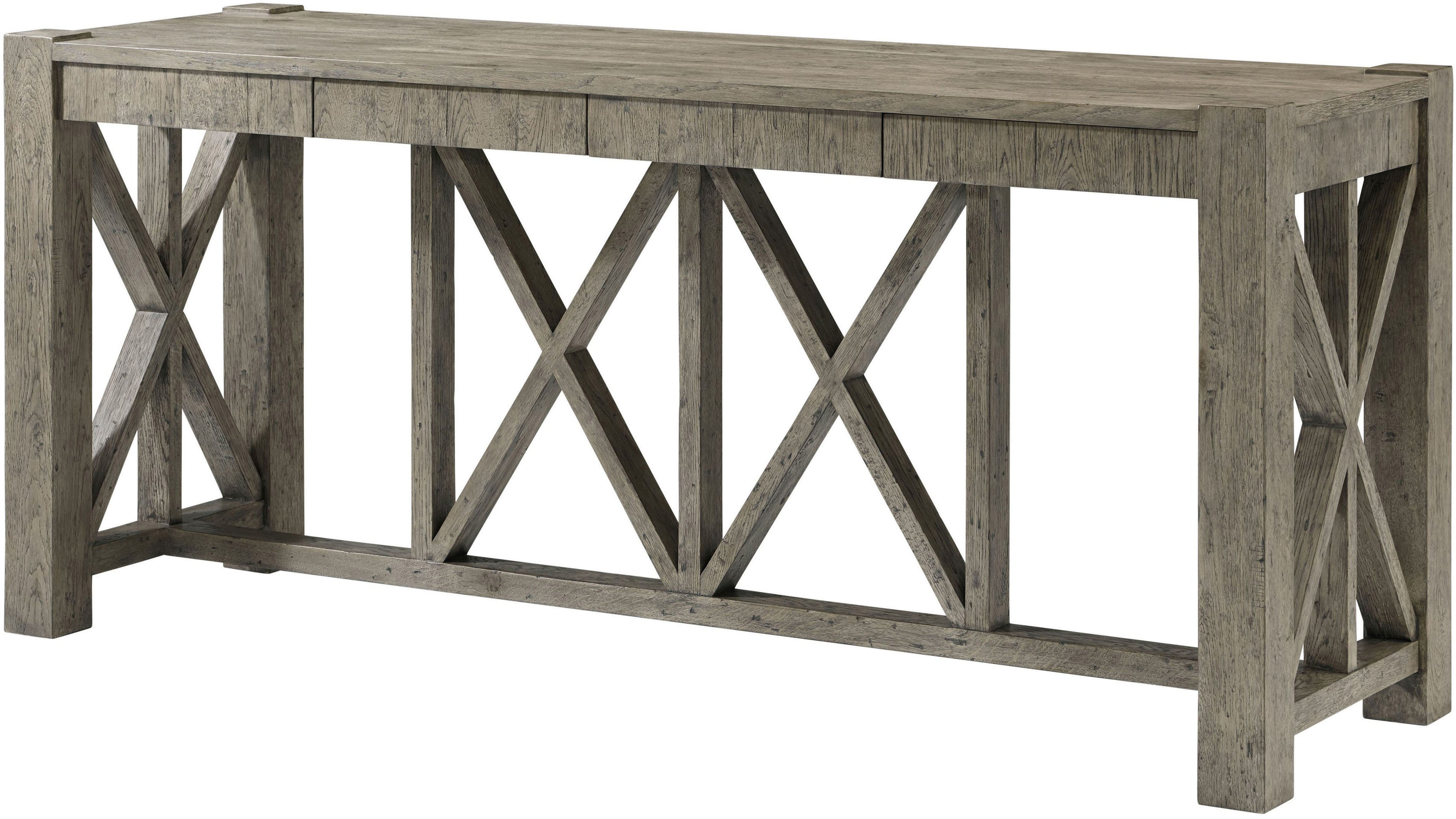 Orlando Bar Console Table in Oak, Oak Veneer - Theodore Alexander