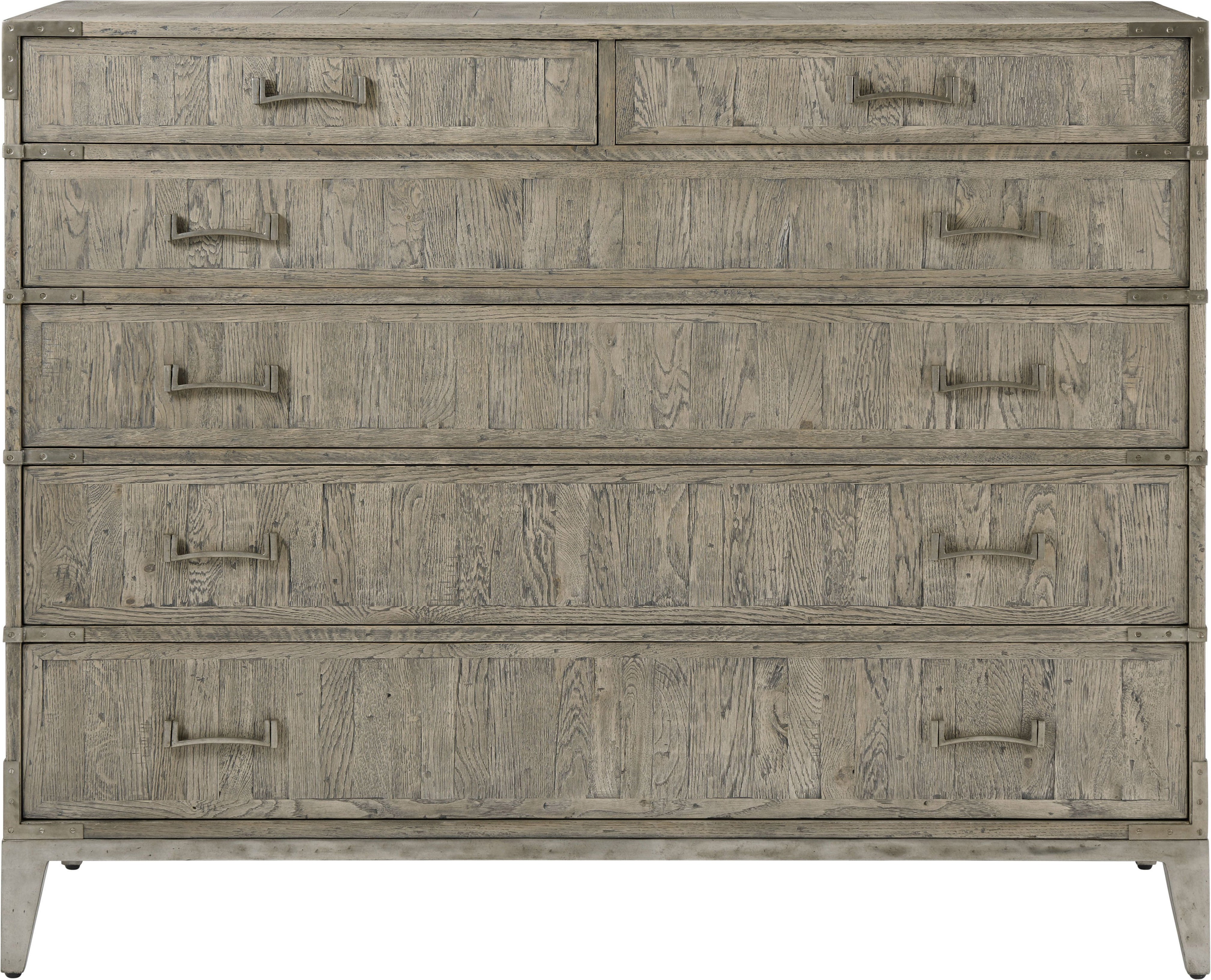Sayer Chest in Oak Veneer, Aluminium - Theodore Alexander