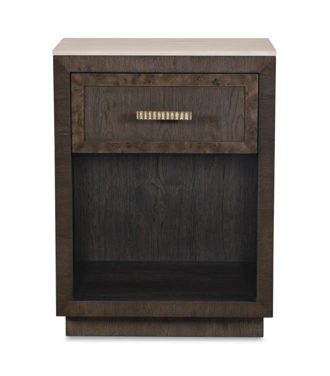 Monterey Single Drawer Nightstand W/Travertine - Hawthorne Dark – Nightstands by Century Furniture | Sutter & Vale