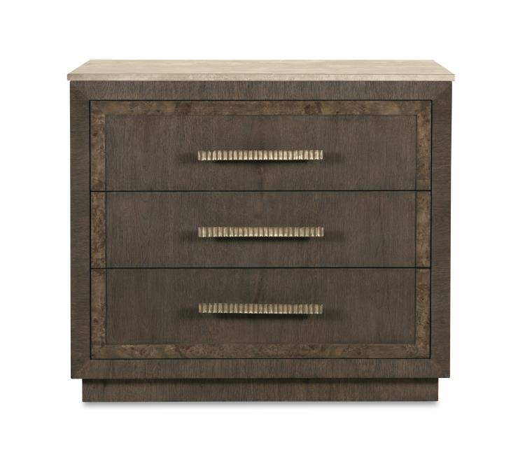 Monterey Three Drawer Nightstand W/Travertine - Hawthorne Dark – Nightstands by Century Furniture | Sutter & Vale