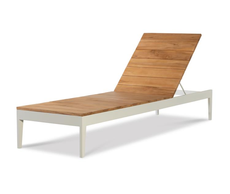 Ronan Poolside Aluminum/Teak Chaise – Chaises by Century Furniture | Sutter & Vale