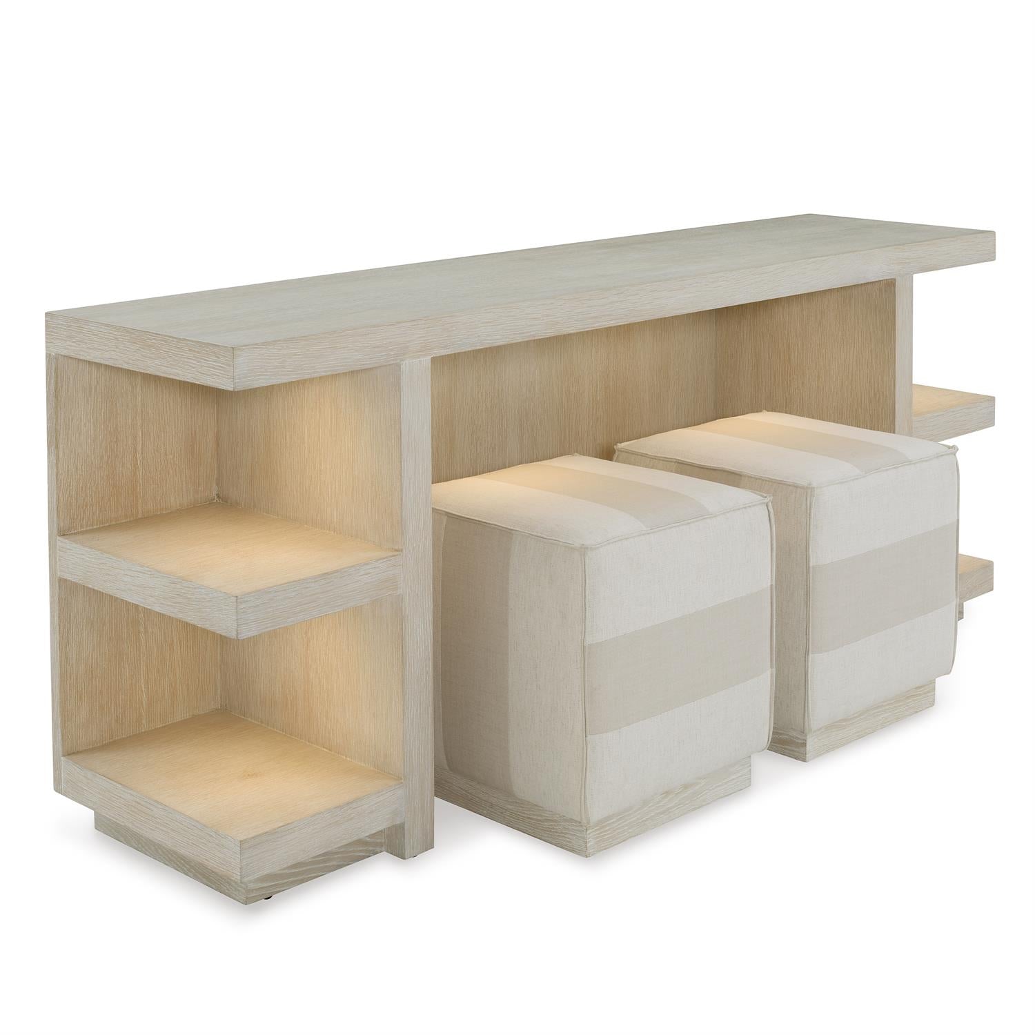 Weiss Console Table with Stools, Set of Three