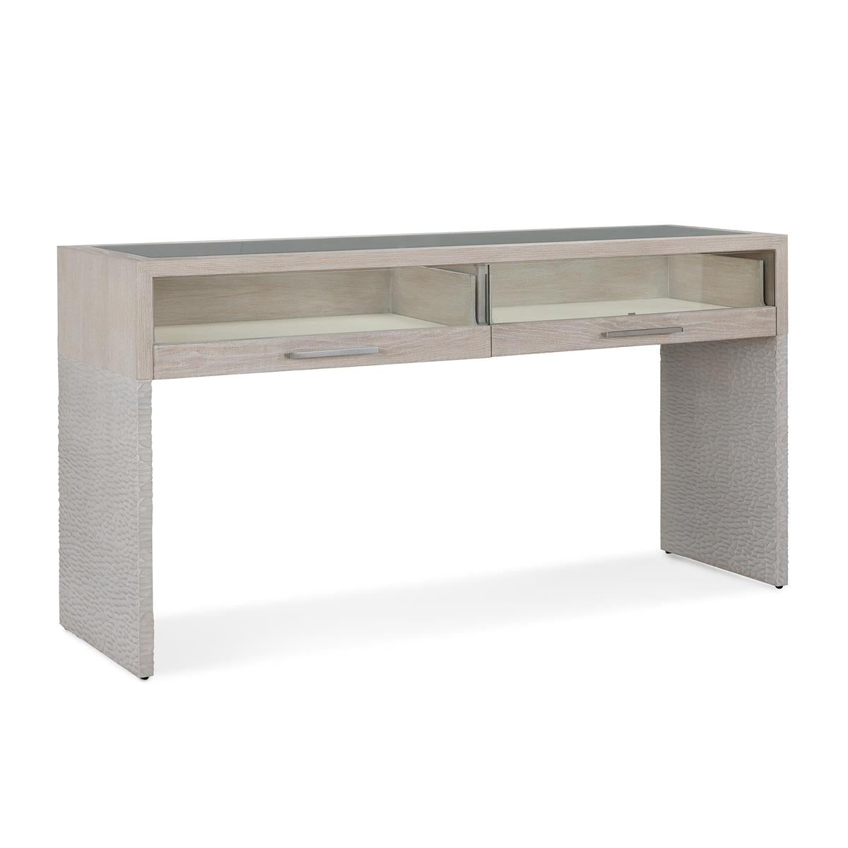 Galicia Two-Drawer Lighted Console Table – Art by John Richard | Sutter & Vale