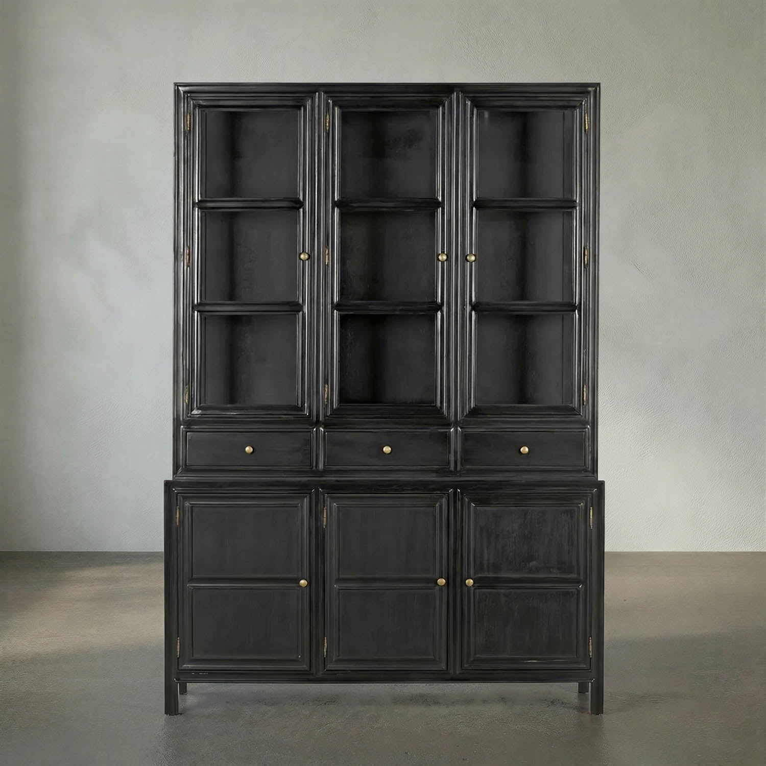 Colonial Hutch, Hand Rubbed Black by Noir