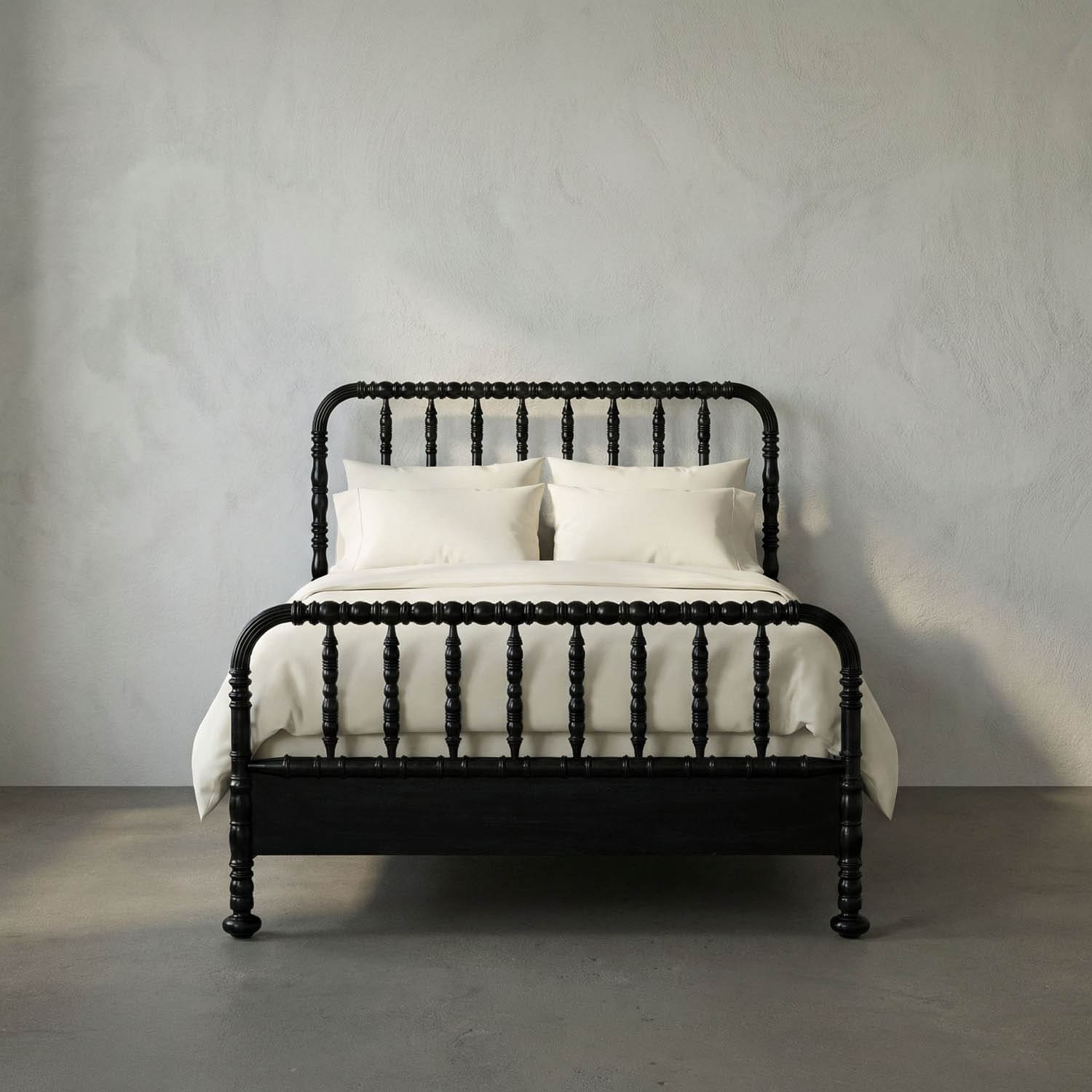 Bachelor Bed, Queen, Hand Rubbed Black