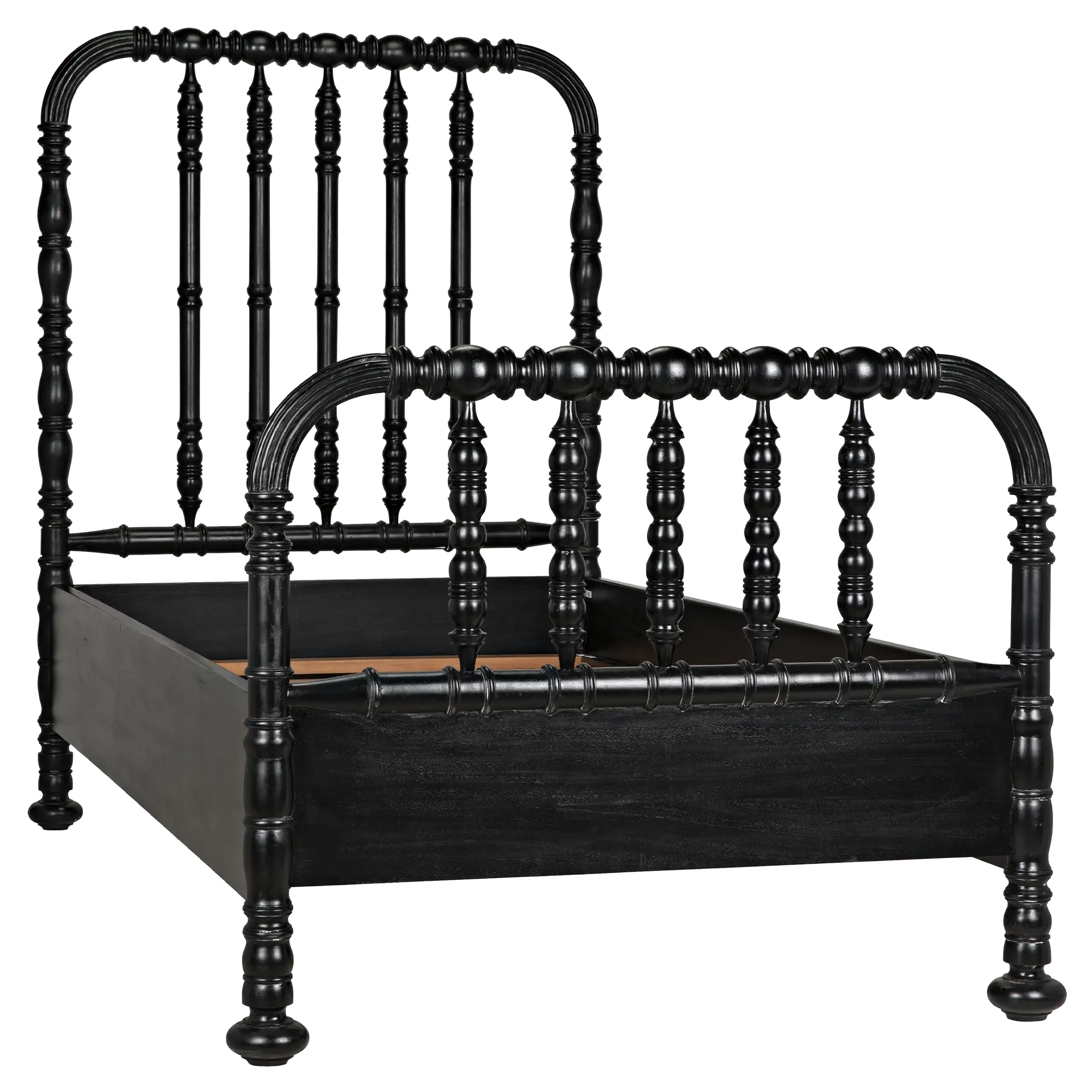 Bachelor Bed, Twin, Hand Rubbed Black in Hand Rubbed Black — Noir Furniture