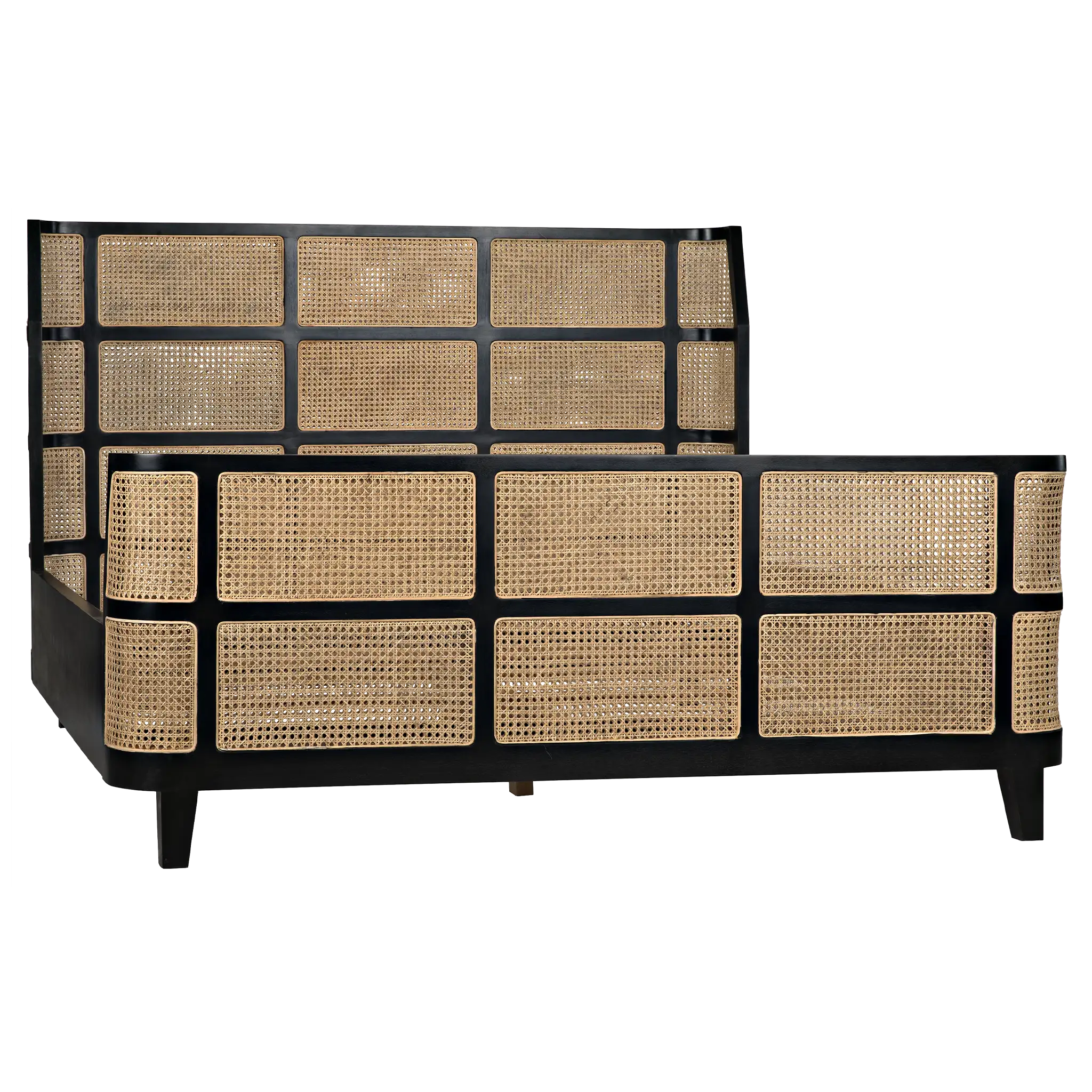 Porto Bed, Eastern King, Hand Rubbed Black in Hand Rubbed Black — Noir Furniture