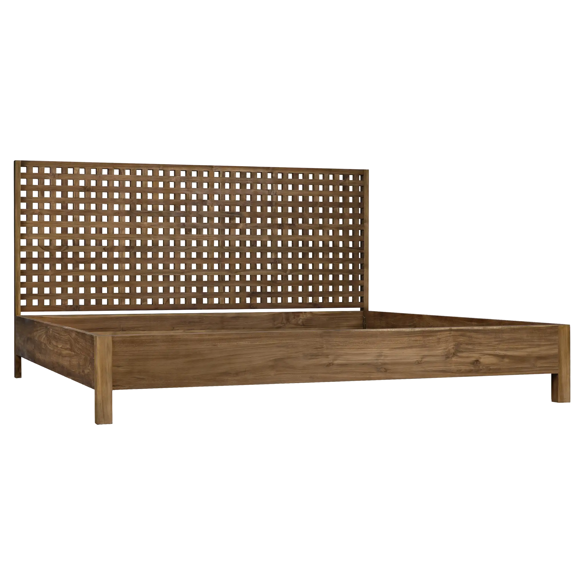 Quinnton Bed, Eastern King, Teak in Clear Coat Satin — Noir Furniture