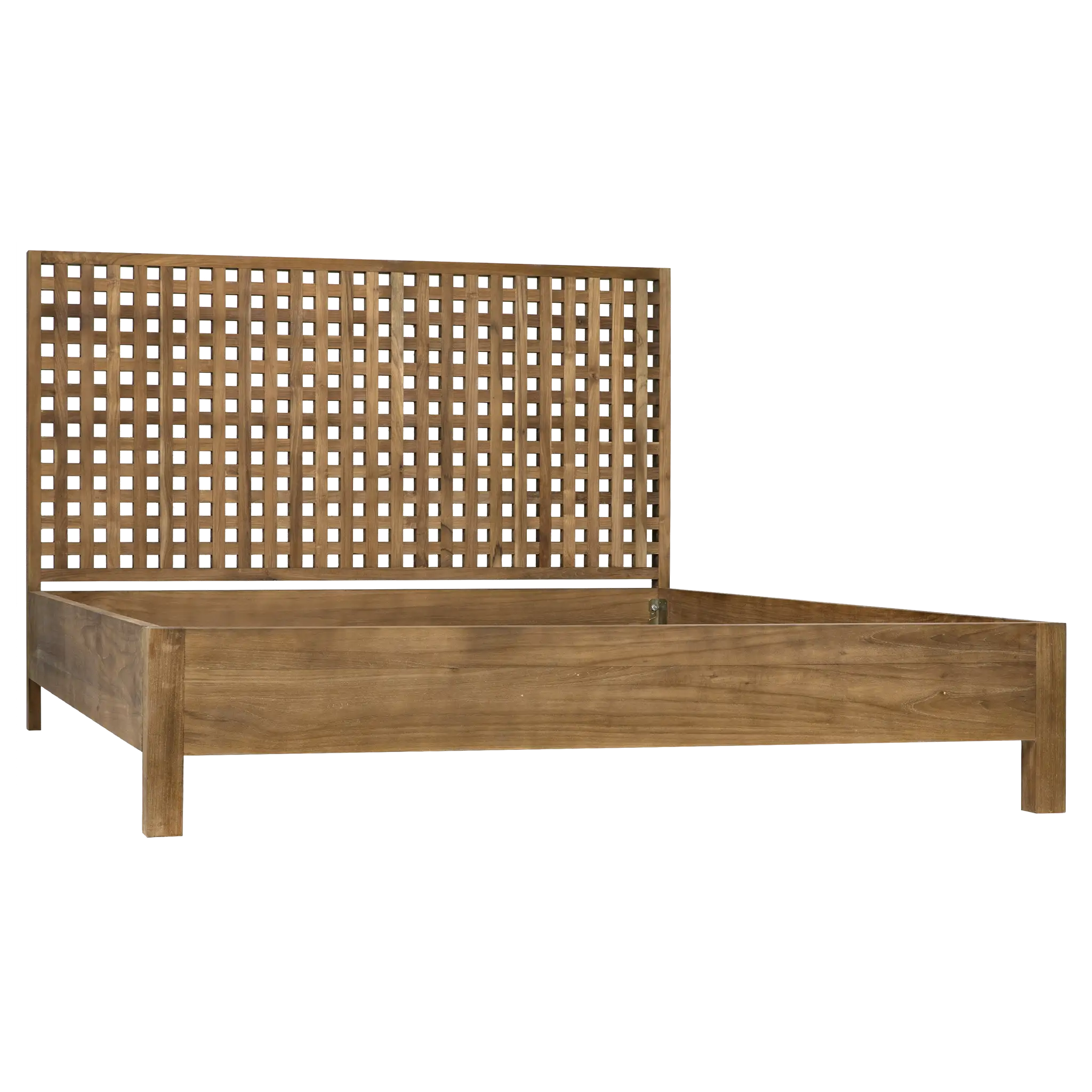 Quinnton Bed, Queen, Teak in Clear Coat Satin — Noir Furniture