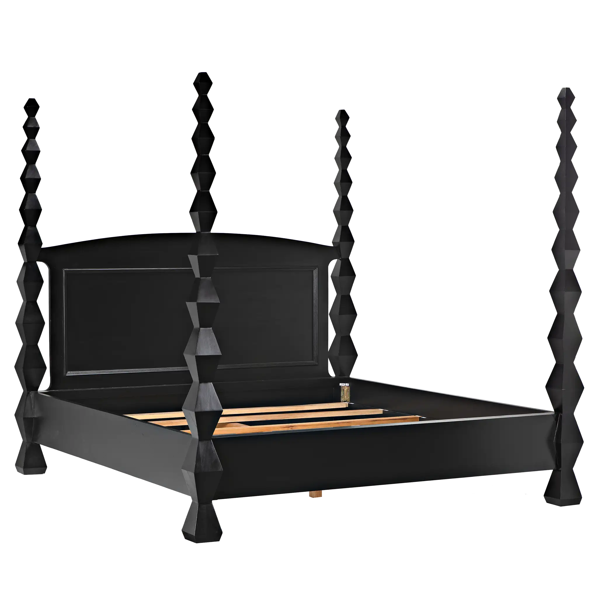 Brancusi Bed, Eastern King, Hand Rubbed Black in Hand Rubbed Black — Noir Furniture