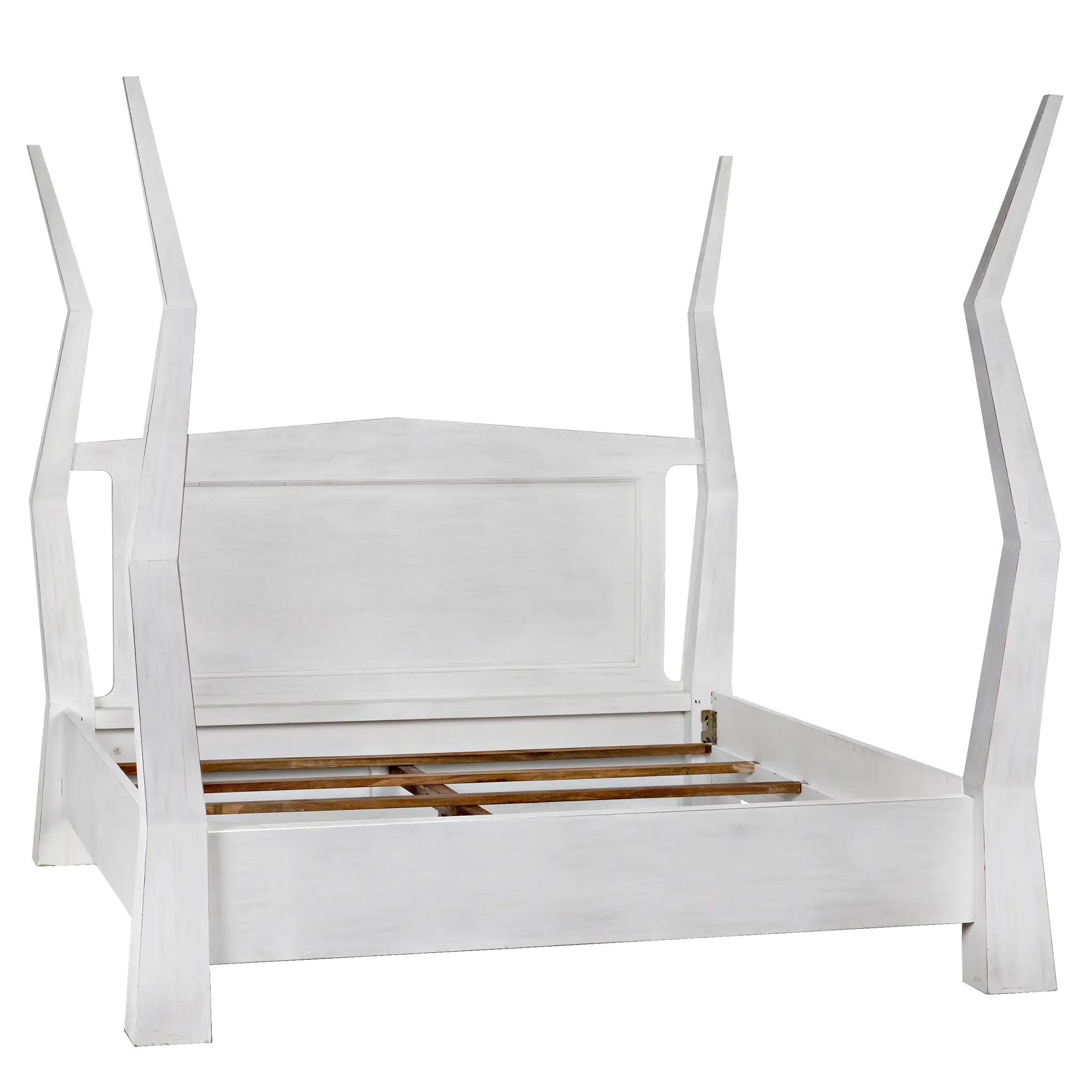 Patras Bed, Eastern King, WH in White Wash — Noir Furniture