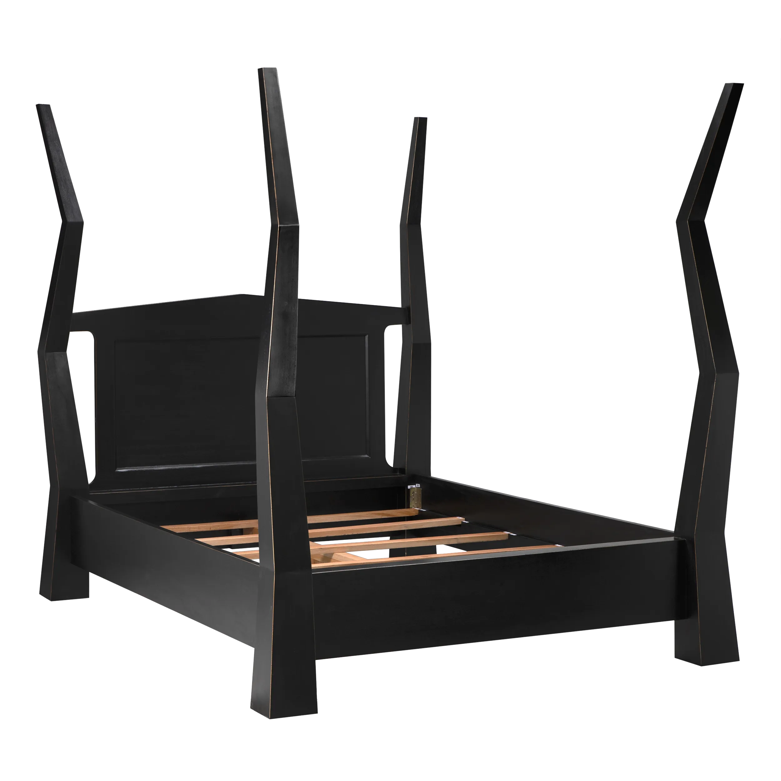 Patras Bed, Queen, HB in Hand Rubbed Black — Noir Furniture