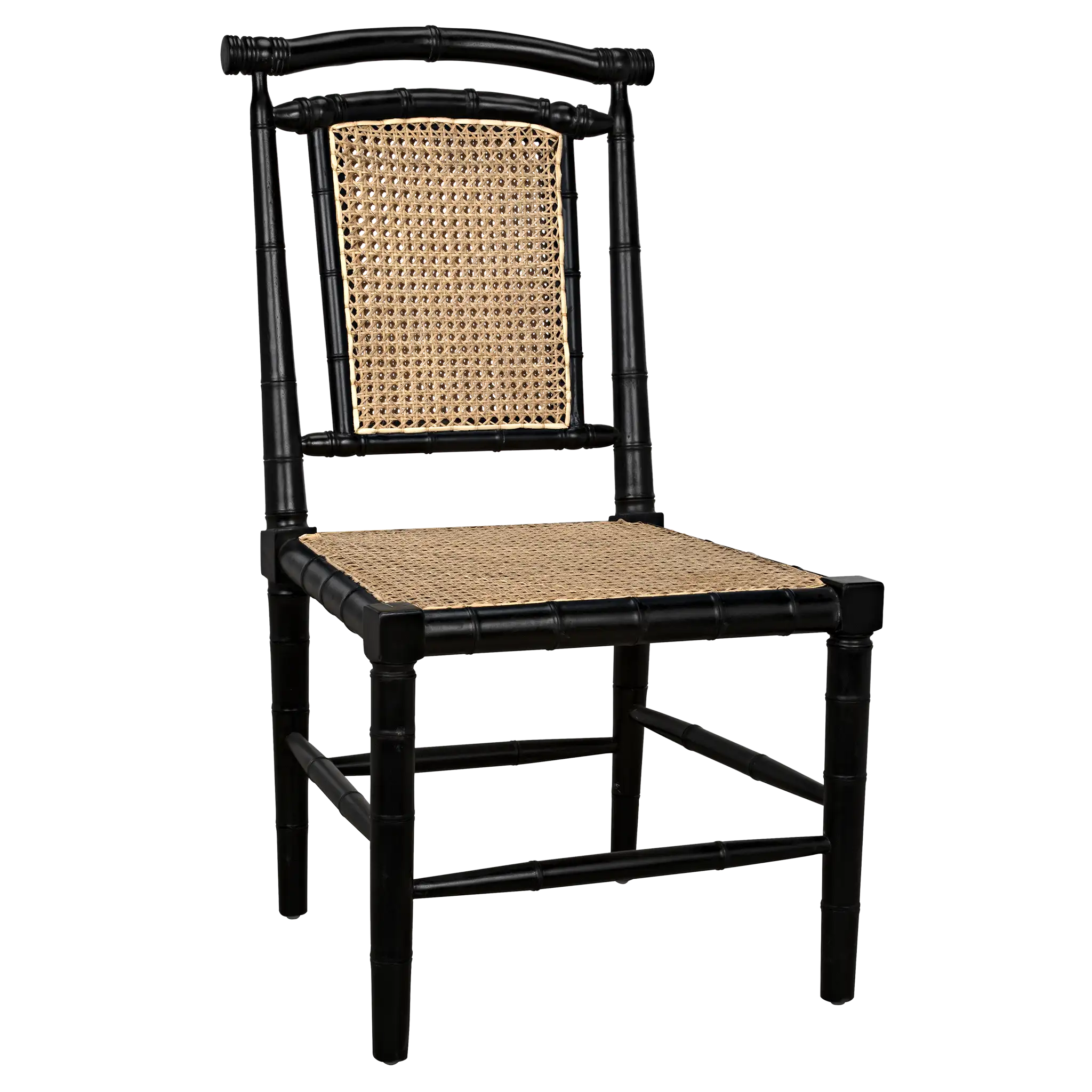 Colonial Bamboo Side Chair, Hand Rubbed Black in Hand Rubbed Black — Noir Furniture