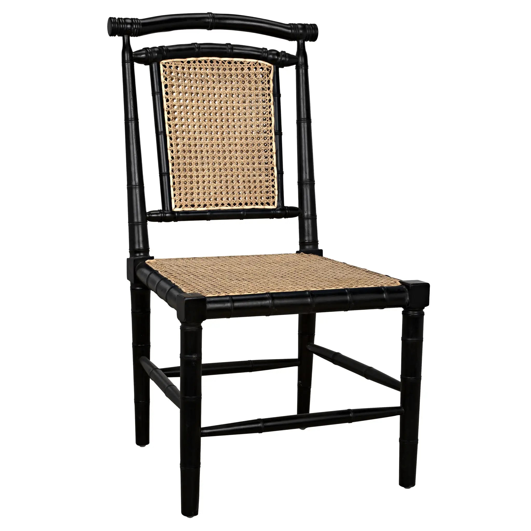 Colonial Bamboo Side Chair, Hand Rubbed Black in Hand Rubbed Black — Noir Furniture