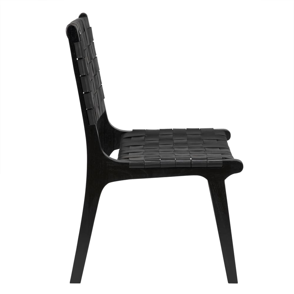 Dede Dining Chair, Leather, Black in Black — Noir Furniture