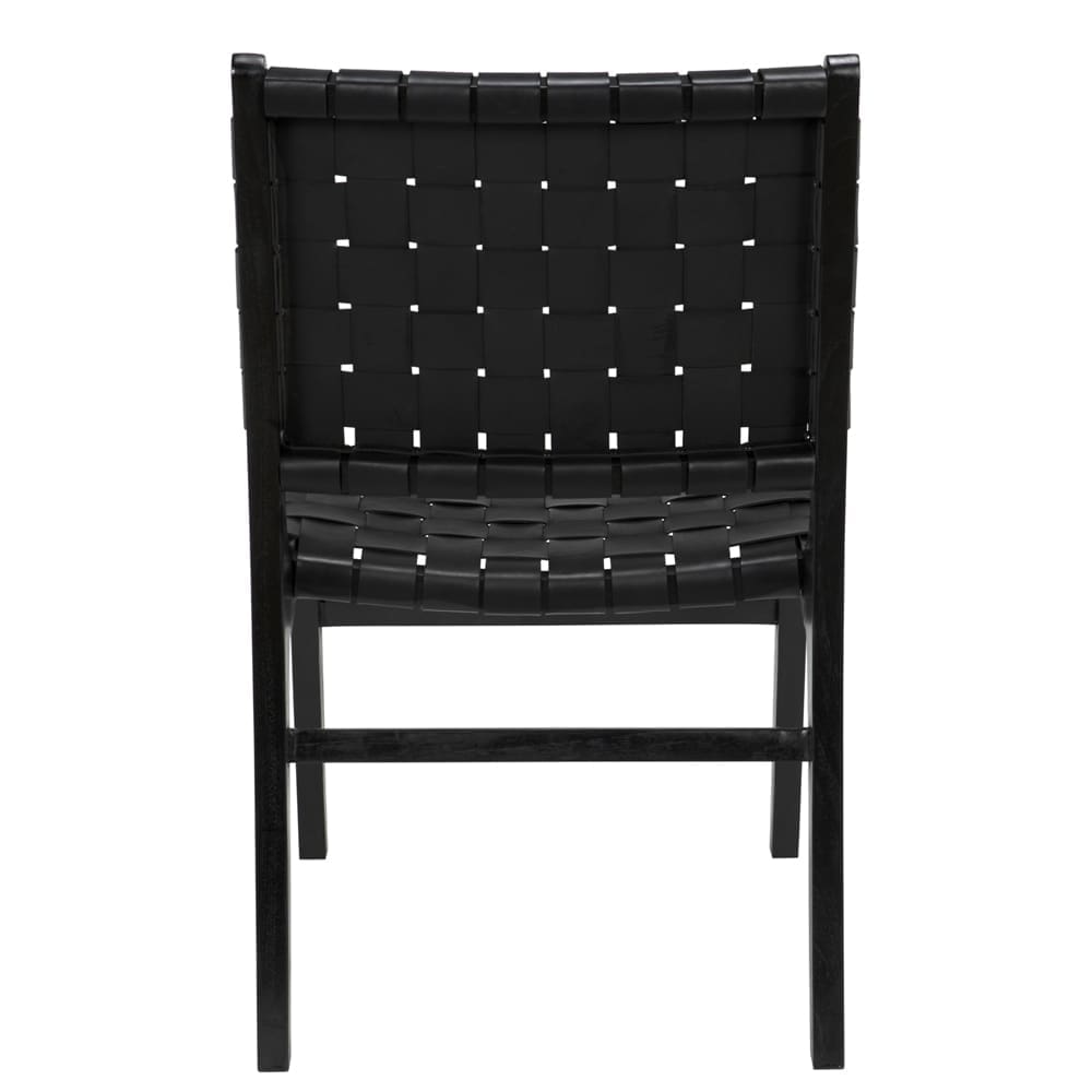 Dede Dining Chair, Leather, Black in Black — Noir Furniture