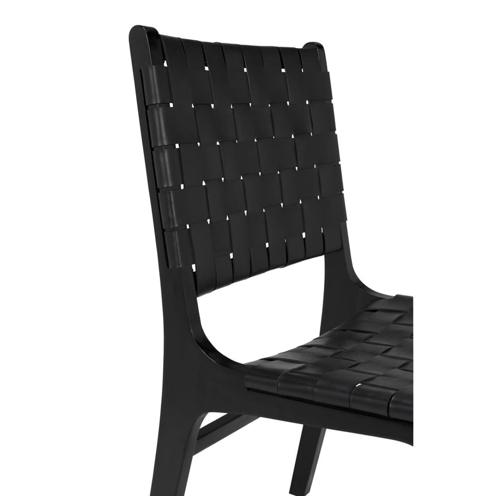 Dede Dining Chair, Leather, Black in Black — Noir Furniture