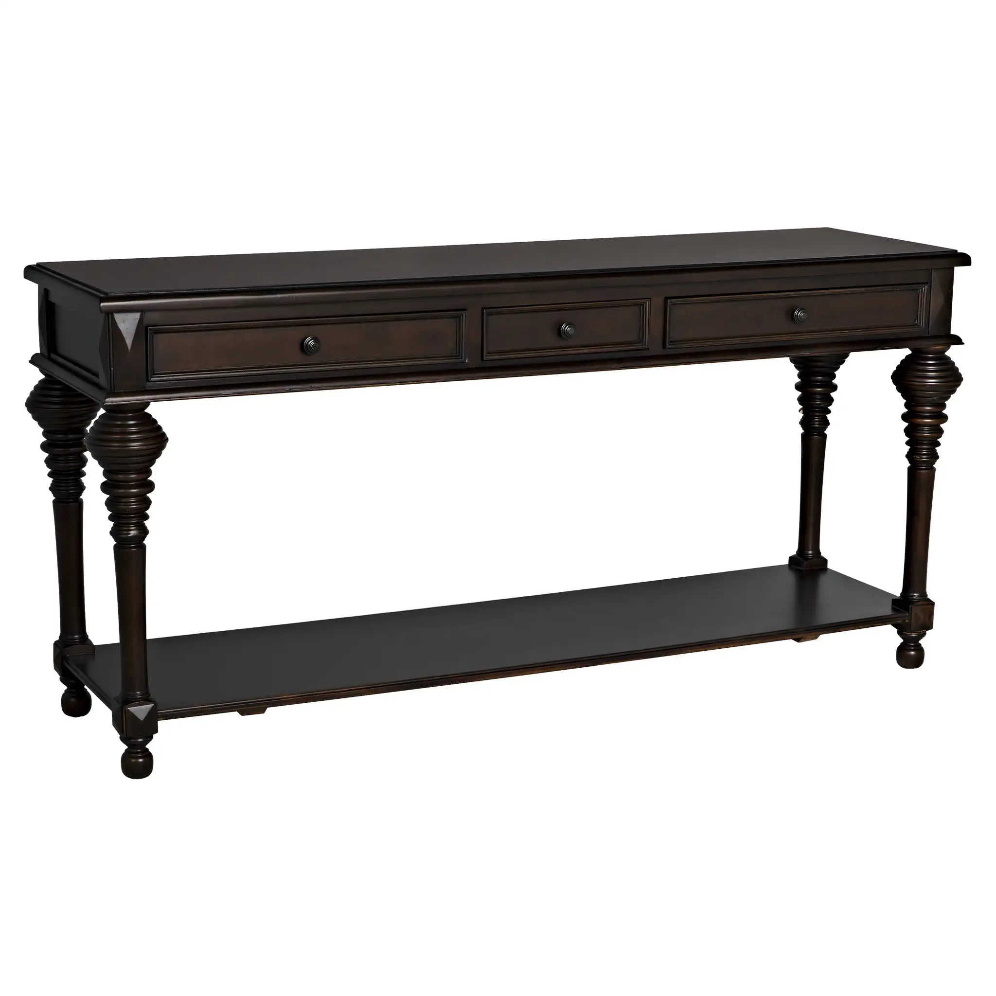Colonial Large Sofa Table, Distressed Brown in Distressed Brown — Noir Furniture