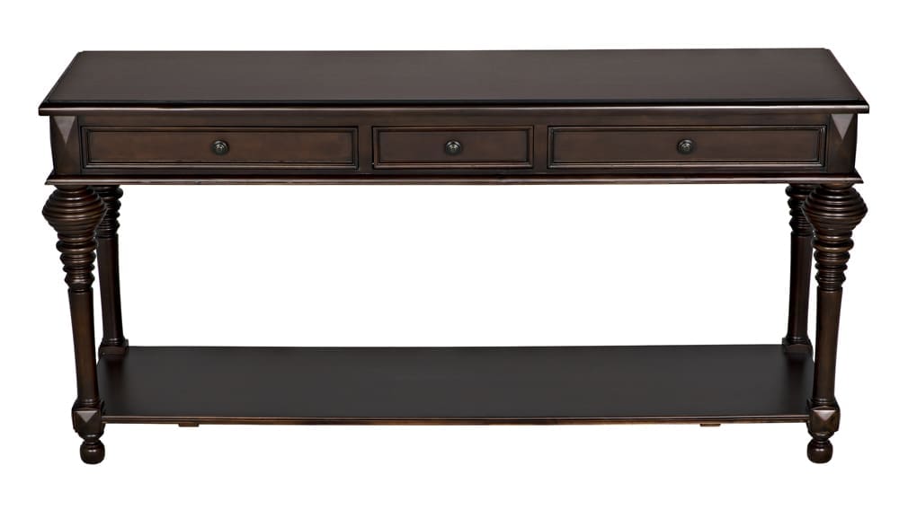 Colonial Large Sofa Table, Distressed Brown in Distressed Brown — Noir Furniture