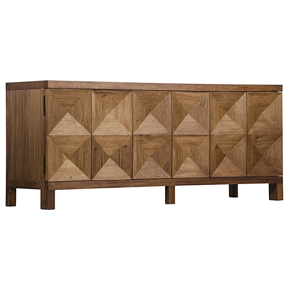 Quadrant 3 Door Sideboard, Dark Walnut in Dark Walnut — Noir Furniture