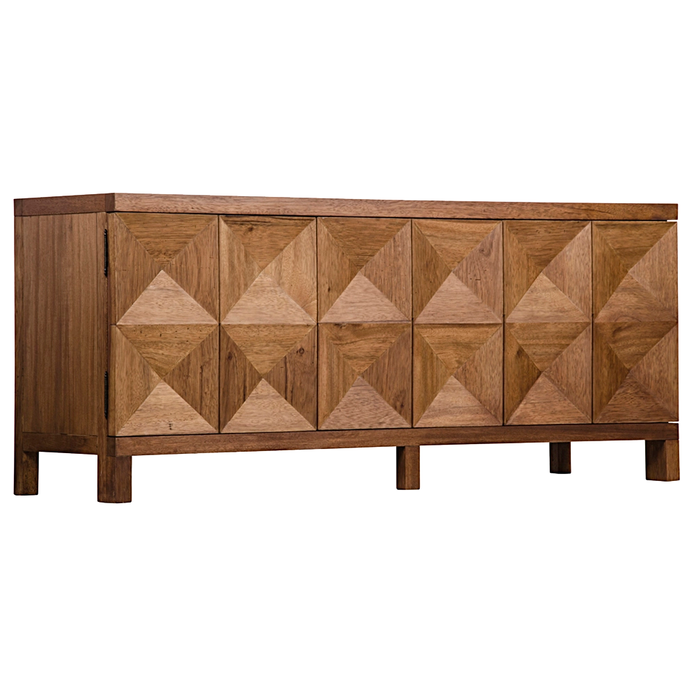 Quadrant 3 Door Sideboard, Washed Walnut in Washed Walnut — Noir Furniture