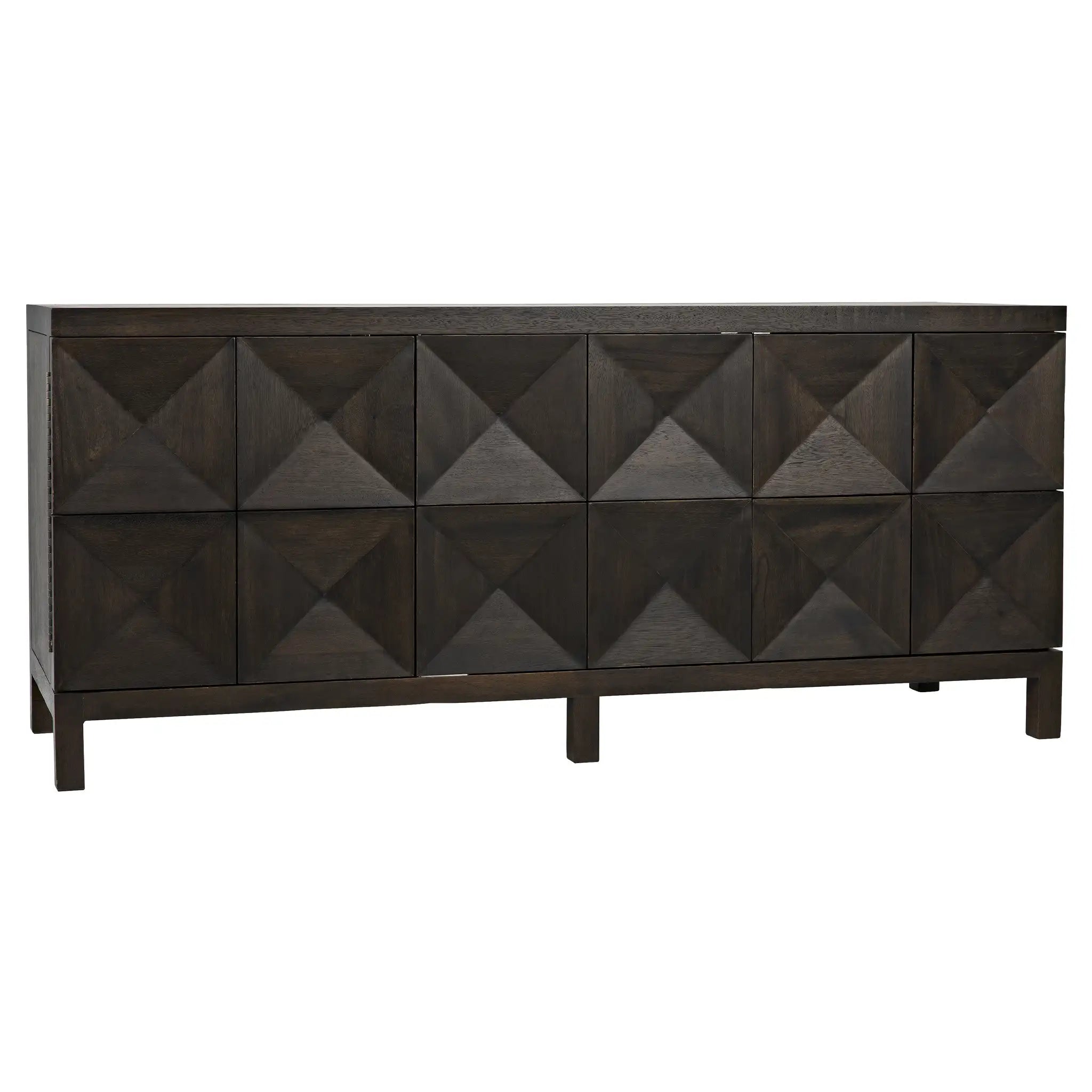 Quadrant 3 Door Sideboard, Ebony Walnut in Ebony Walnut — Noir Furniture