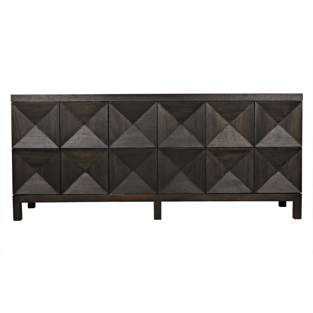 Quadrant 3 Door Sideboard, Ebony Walnut in Ebony Walnut — Noir Furniture