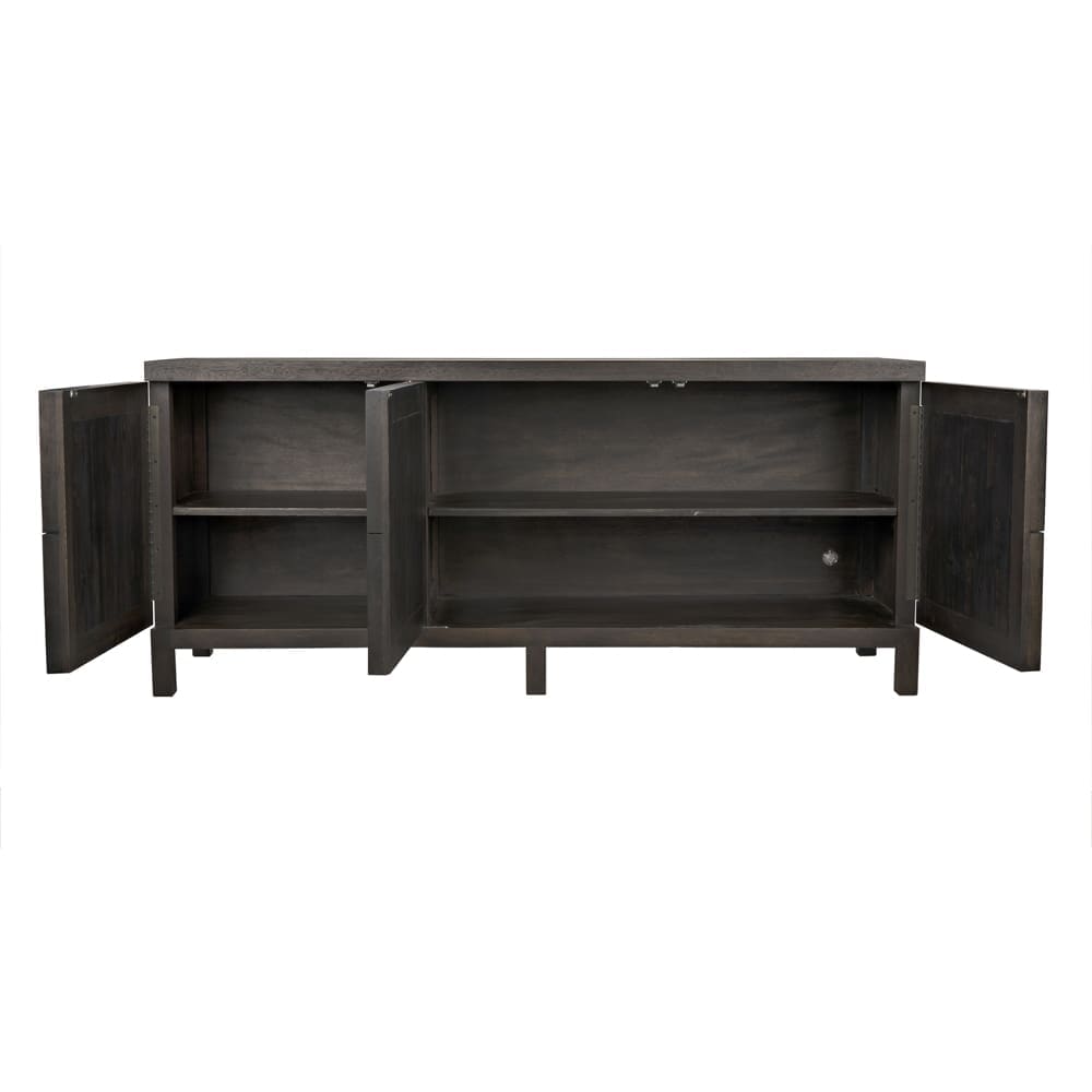 Quadrant 3 Door Sideboard, Ebony Walnut in Ebony Walnut — Noir Furniture