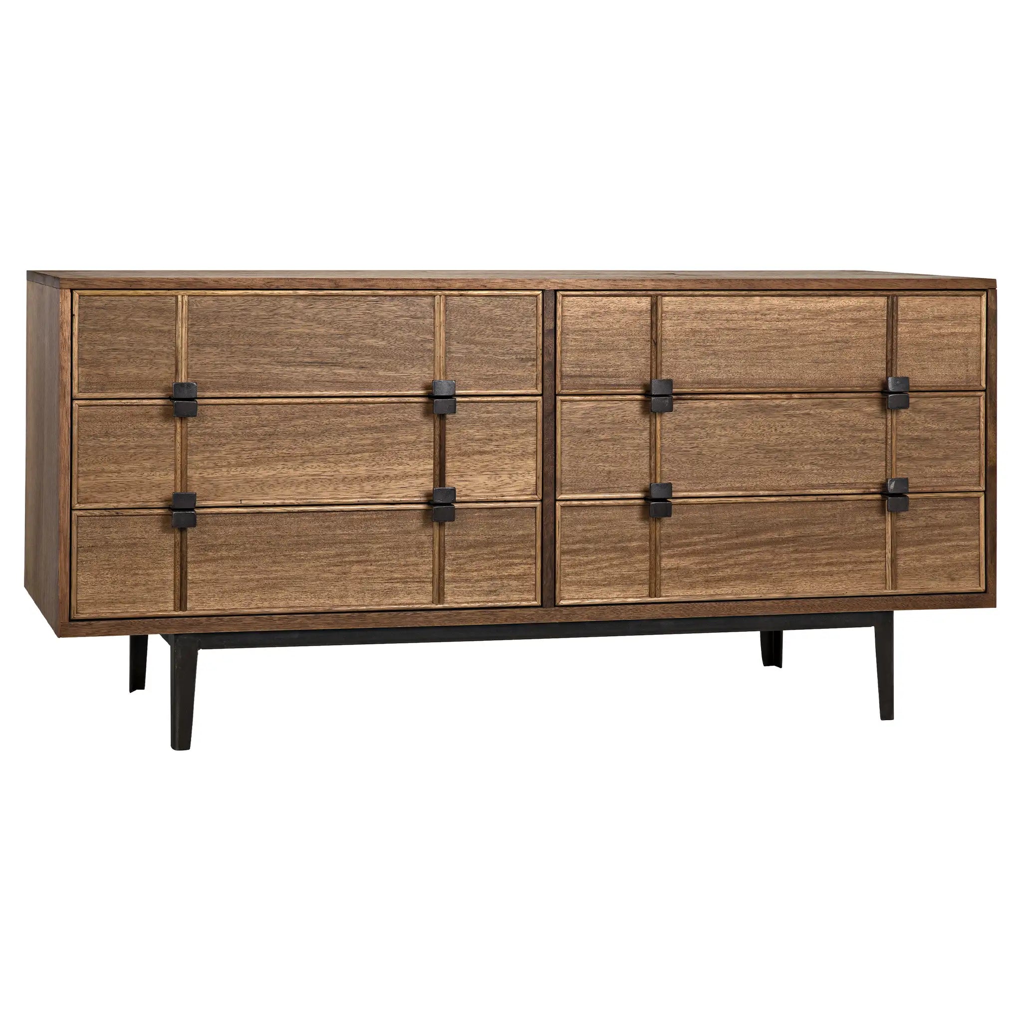 Bourgeois Sideboard, Walnut and Iron in Dark Walnut — Noir Furniture