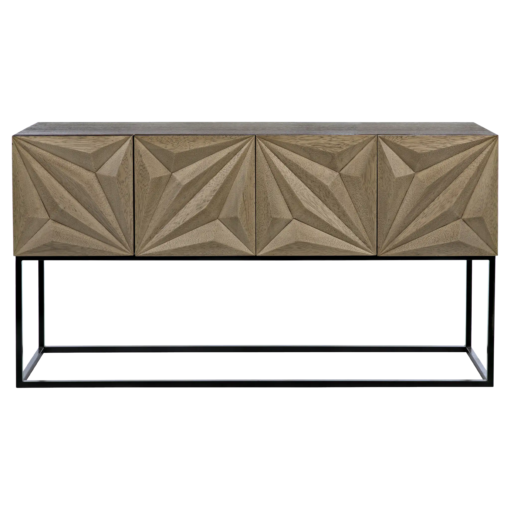 Zurich Console, Bleached Walnut with Iron in Bleached Walnut — Noir Furniture