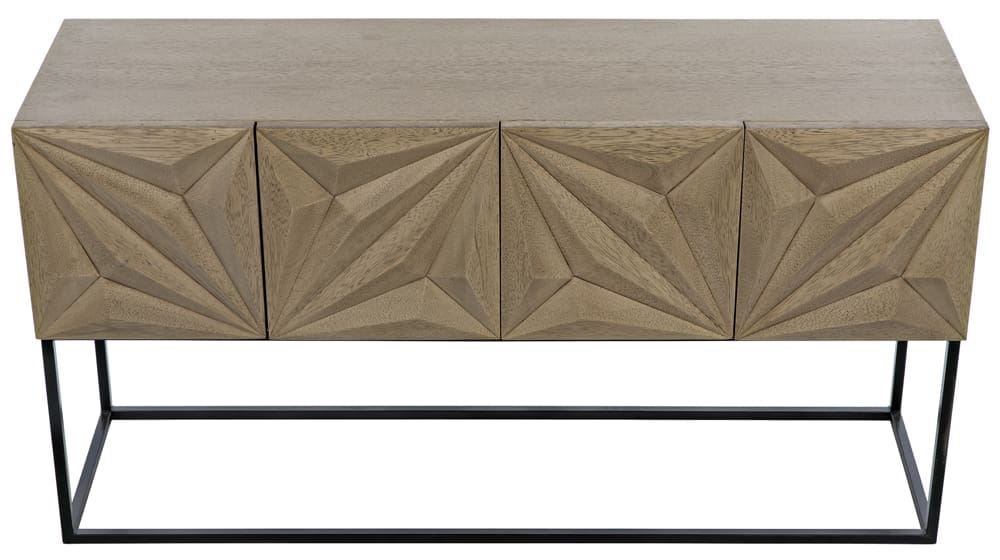 Zurich Console, Bleached Walnut with Iron in Bleached Walnut — Noir Furniture