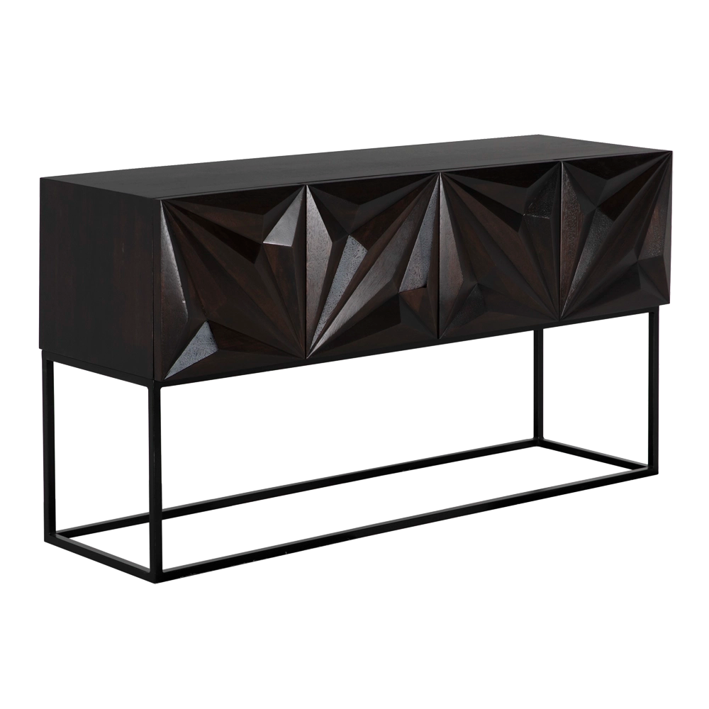 Zurich Console, Bleached Walnut with Iron in Bleached Walnut — Noir Furniture