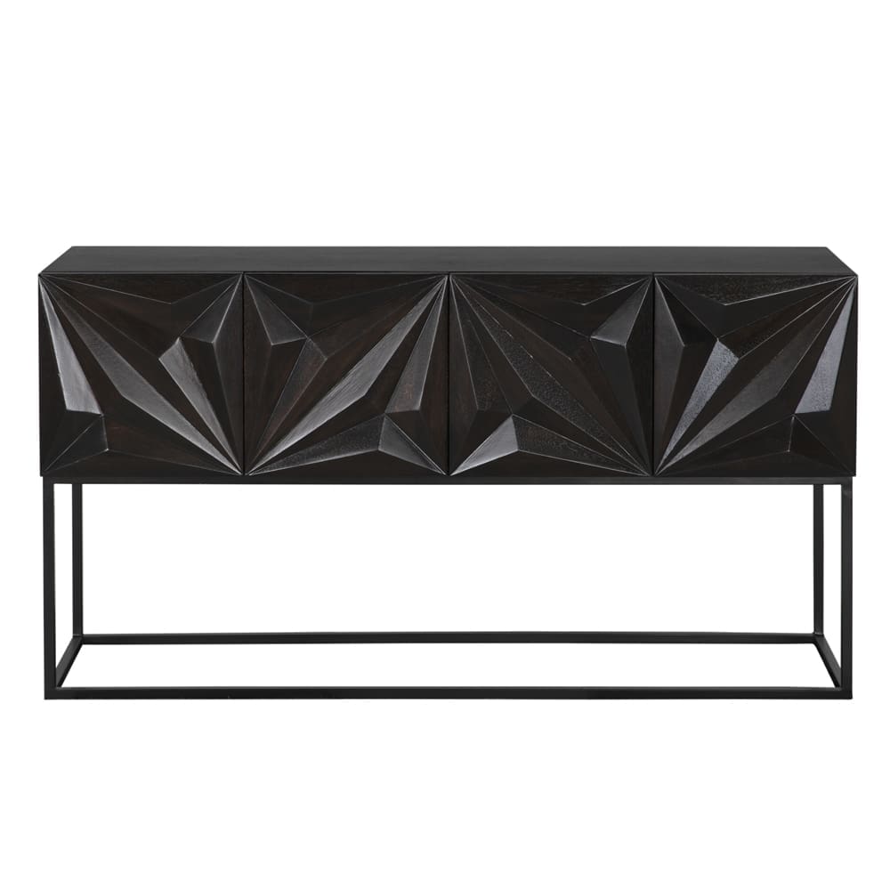 Zurich Console, Ebony in Ebony Walnut — Noir Furniture